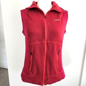 Columbia Omni-Shield Red Fleece Vest, Size Medium